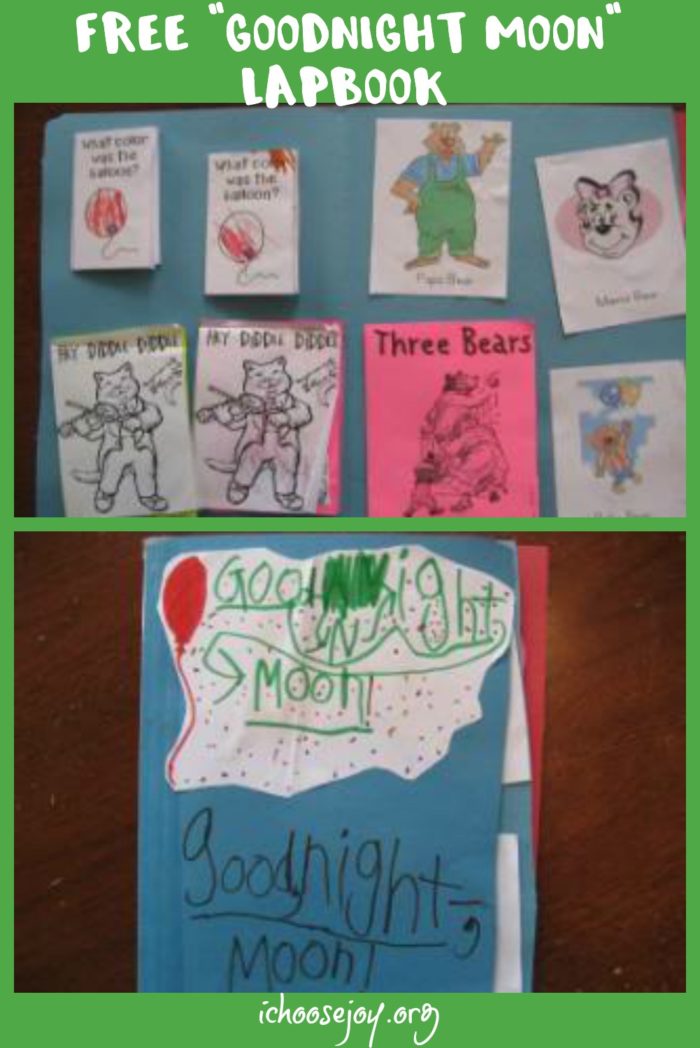 Free Goodnight Moon lapbook #lapbook #goodnightmoon #homeschool #ichoosejoyblog