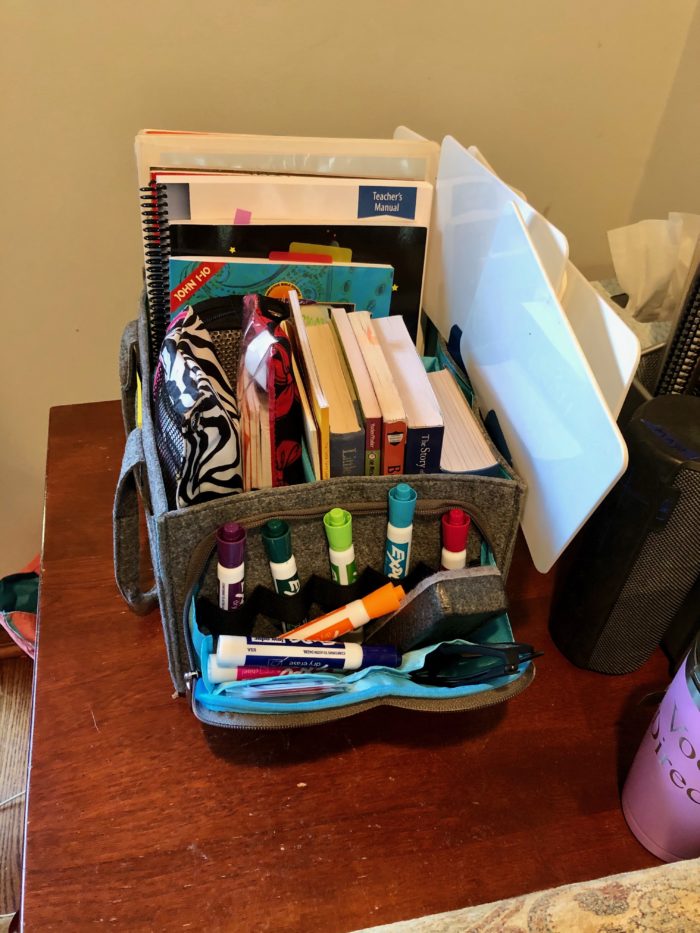 Homeschool Morning Basket set-up