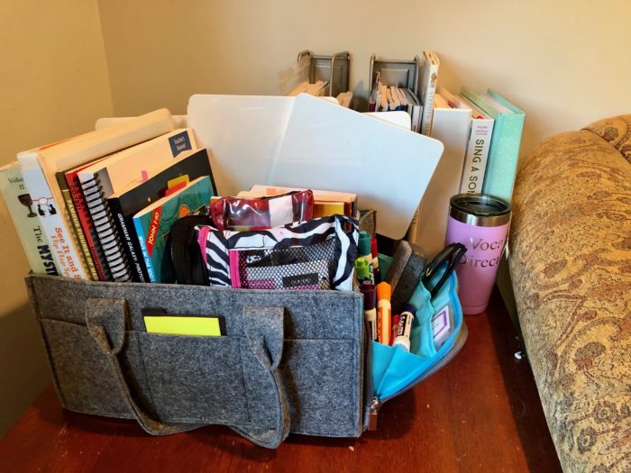 Homeschool Morning Basket set-up