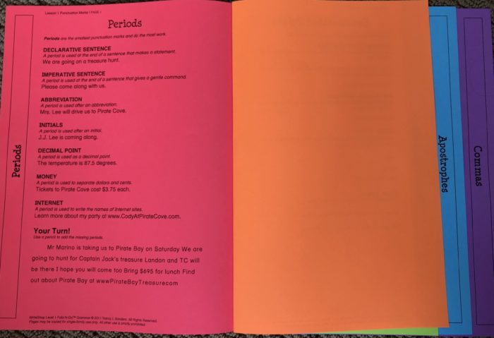 WriteShop Fold-N-Go Grammar Pack, stand-alone grammar resource