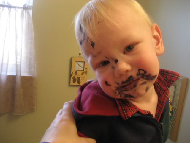 Z with mascara all over face